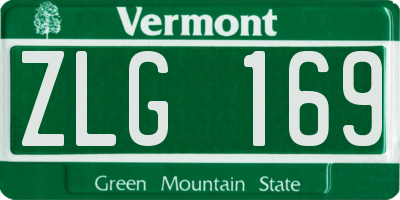 VT license plate ZLG169
