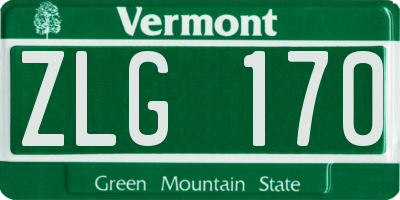 VT license plate ZLG170