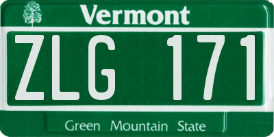VT license plate ZLG171