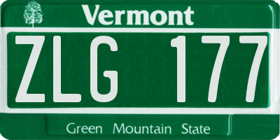 VT license plate ZLG177