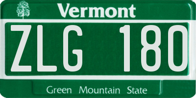 VT license plate ZLG180