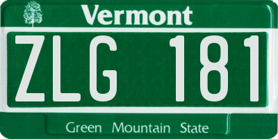 VT license plate ZLG181