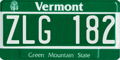 VT license plate ZLG182