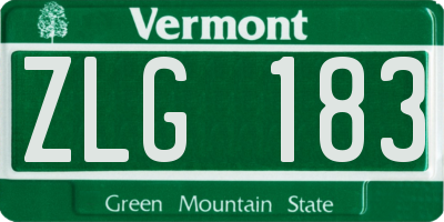 VT license plate ZLG183