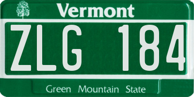 VT license plate ZLG184