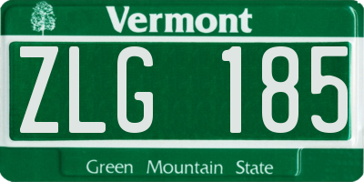 VT license plate ZLG185