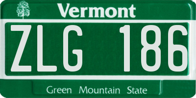 VT license plate ZLG186