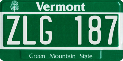 VT license plate ZLG187