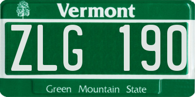 VT license plate ZLG190