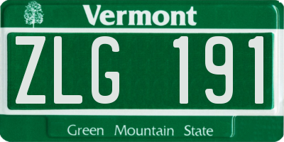 VT license plate ZLG191