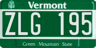 VT license plate ZLG195