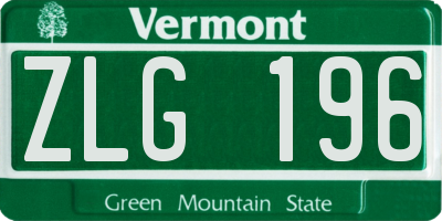 VT license plate ZLG196