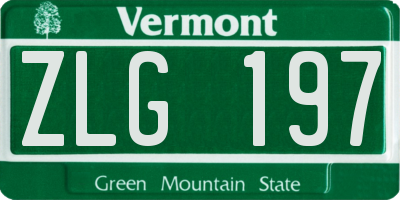 VT license plate ZLG197