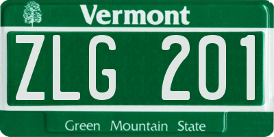 VT license plate ZLG201