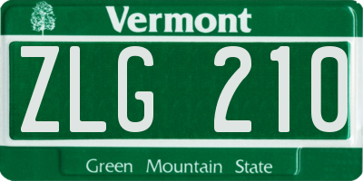 VT license plate ZLG210