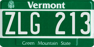 VT license plate ZLG213