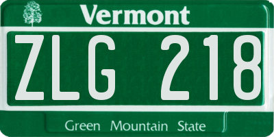 VT license plate ZLG218