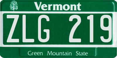 VT license plate ZLG219