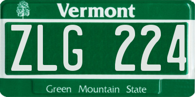 VT license plate ZLG224