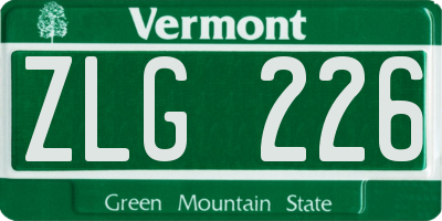 VT license plate ZLG226