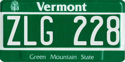 VT license plate ZLG228