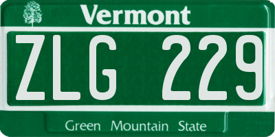 VT license plate ZLG229