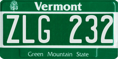 VT license plate ZLG232