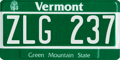 VT license plate ZLG237