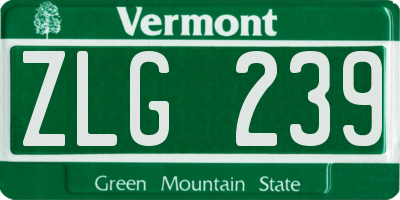 VT license plate ZLG239