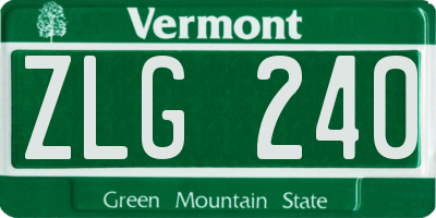 VT license plate ZLG240