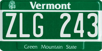 VT license plate ZLG243