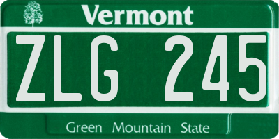 VT license plate ZLG245