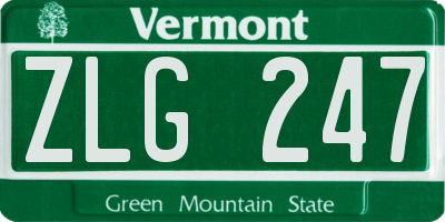 VT license plate ZLG247