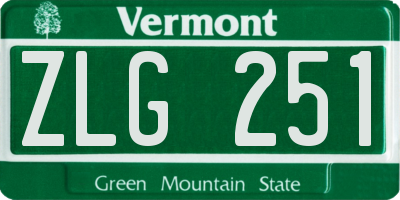 VT license plate ZLG251