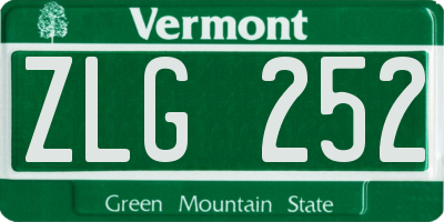 VT license plate ZLG252