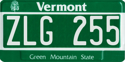 VT license plate ZLG255