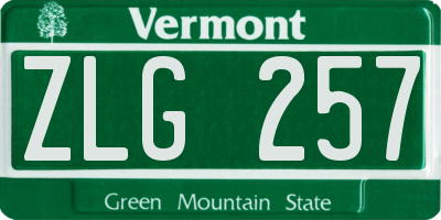 VT license plate ZLG257