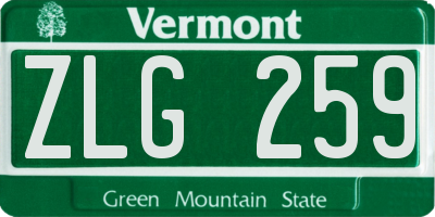 VT license plate ZLG259