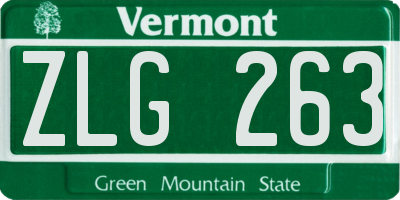 VT license plate ZLG263