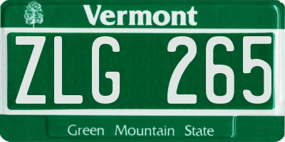 VT license plate ZLG265