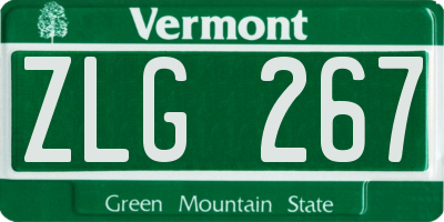 VT license plate ZLG267