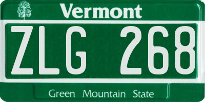 VT license plate ZLG268