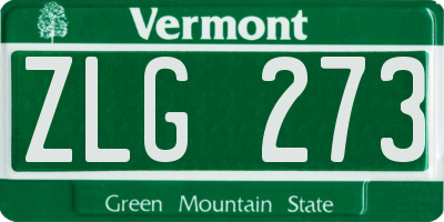 VT license plate ZLG273