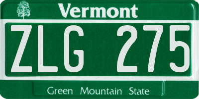 VT license plate ZLG275