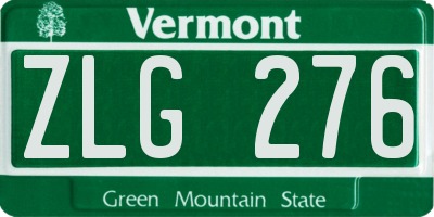 VT license plate ZLG276