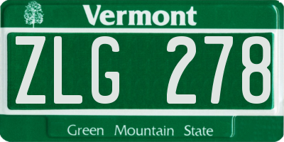 VT license plate ZLG278