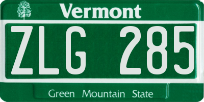 VT license plate ZLG285