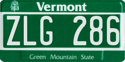 VT license plate ZLG286