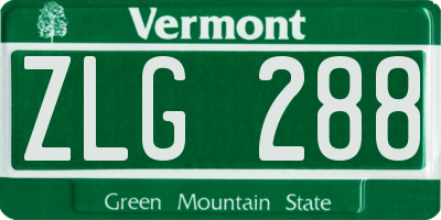 VT license plate ZLG288