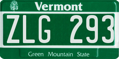 VT license plate ZLG293